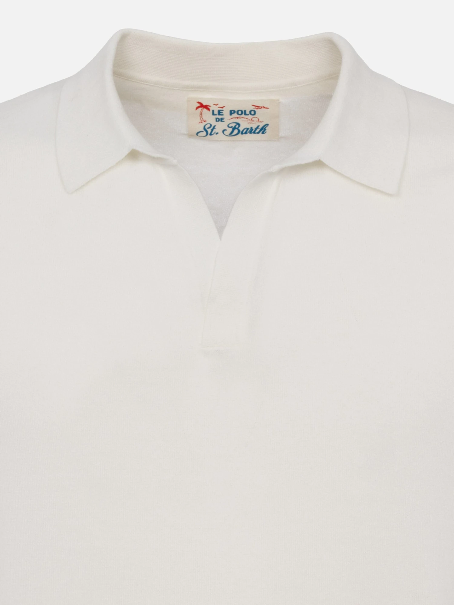 MC2 Saint Barth Sloan White Buttonless Knitted Polo Shirt 9 MC2 Saint Barth Sloan White Buttonless Knitted Polo Shirt - Image 7