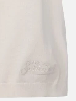 MC2 Saint Barth Sloan White Buttonless Knitted Polo Shirt 17 MC2 Saint Barth Sloan White Buttonless Knitted Polo Shirt -MC2 Saint Barth Store UID SLO000100136H MAN KNITWEAR WHITE 20250315090000 07