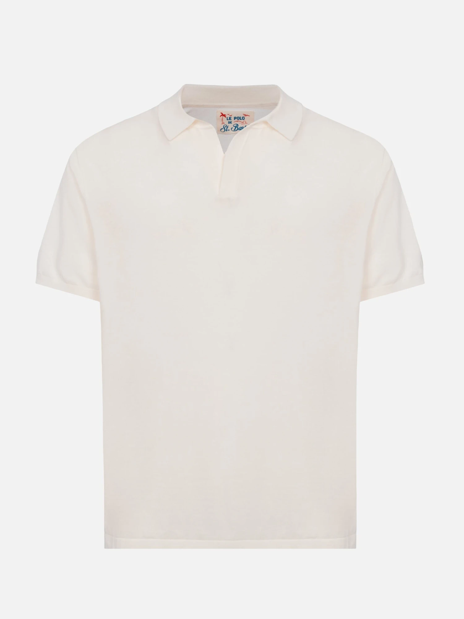 MC2 Saint Barth Sloan White Buttonless Knitted Polo Shirt 7 MC2 Saint Barth Sloan White Buttonless Knitted Polo Shirt - Image 5
