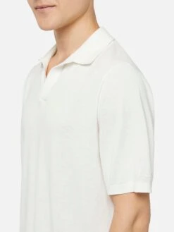 Alternative view of MC2 Saint Barth Sloan White Buttonless Knitted Polo Shirt
