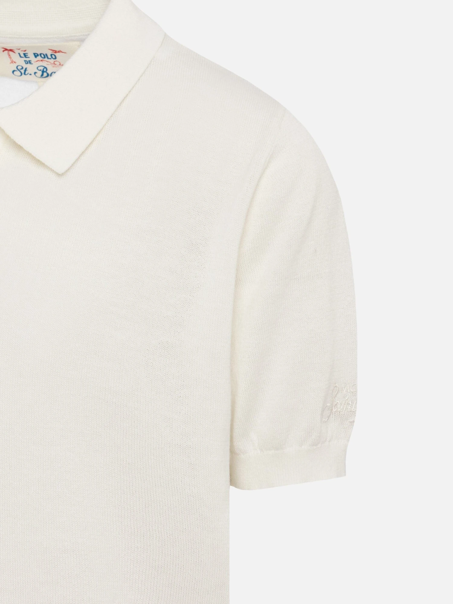 MC2 Saint Barth Sloan Jr White Knitted Polo Shirt 5 MC2 Saint Barth Sloan Jr White Knitted Polo Shirt - Image 3