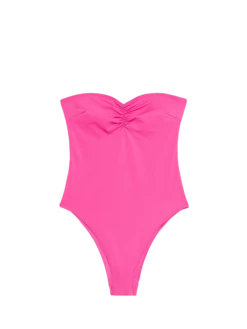 MC2 Saint Barth Women Fuscia Strapless One Piece Swimsuit Soleil