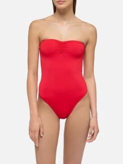 Alternative view of MC2 Saint Barth Soleil Red Strapless One-piece Swimsuit