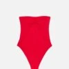 MC2 Saint Barth Soleil Red Strapless One-piece Swimsuit 2 MC2 Saint Barth Soleil Red Strapless One-piece Swimsuit -MC2 Saint Barth Store UID SOLL00300143H WOMAN ONEPIECE RED PLAIN.COLOR MC2 4