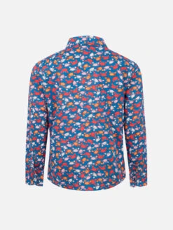 Alternative view of MC2 Saint Barth Blue Boy Muslin Cotton Shirt Sharouk With Crab Print