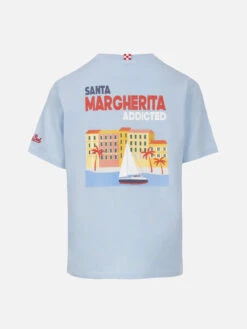 MC2 Saint Barth Boy Cotton T-shirt With Santa Margherita Addicted Postcard Print 7 MC2 Saint Barth Boy Cotton T-shirt With Santa Margherita Addicted Postcard Print -MC2 Saint Barth Store UID TSH000100904F BOY T SHIRT SKY 03