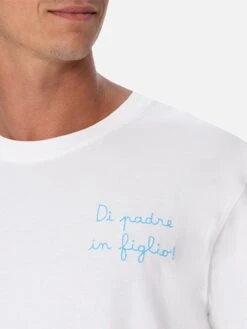 MC2 Saint Barth Cotton T-shirt With Di Padre In Figlio Embroidery | SS LAZIO SPECIAL EDITION