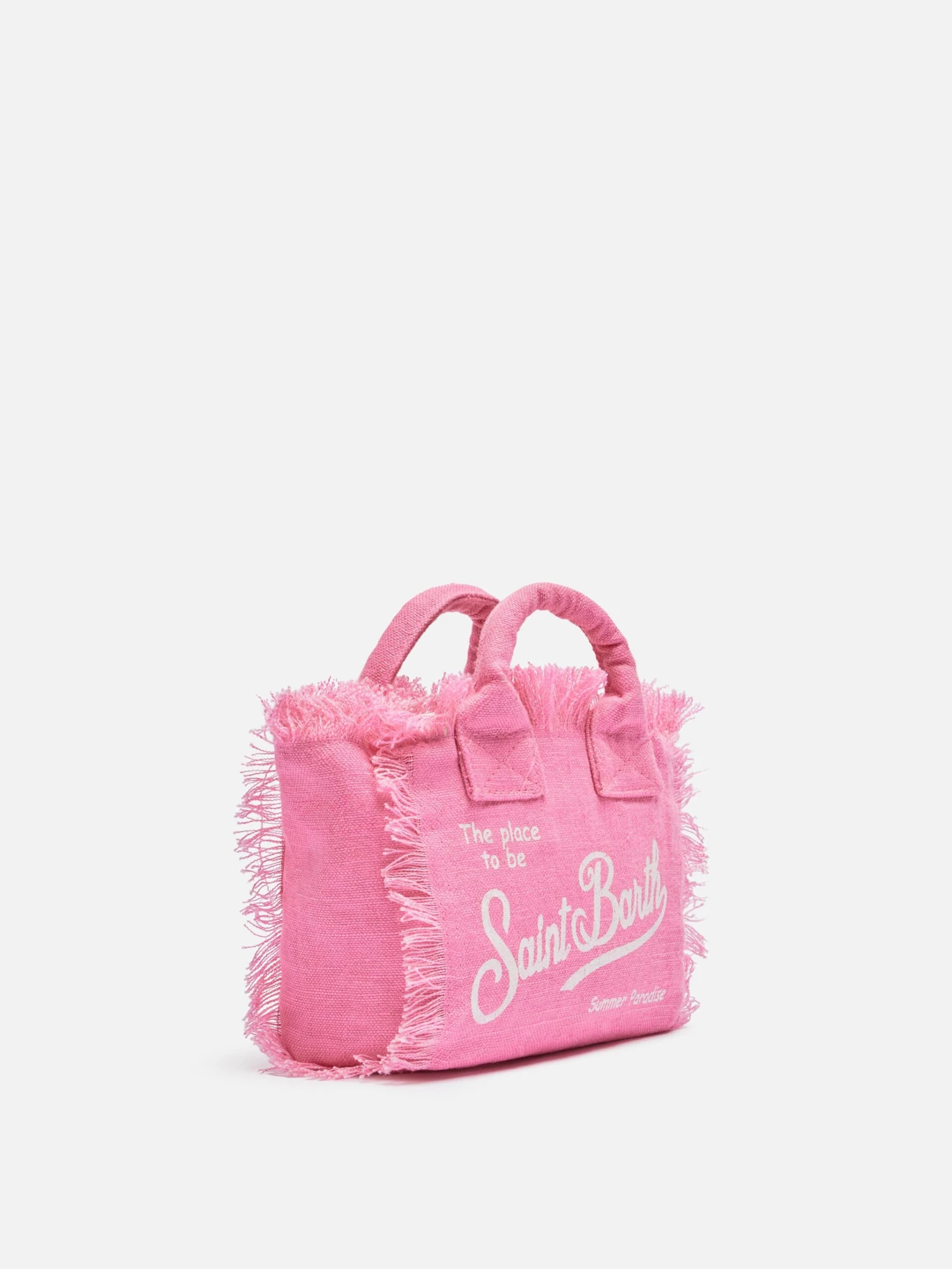 MC2 Saint Barth Mini Vanity Pink Linen Bag 6 MC2 Saint Barth Mini Vanity Pink Linen Bag - Image 4