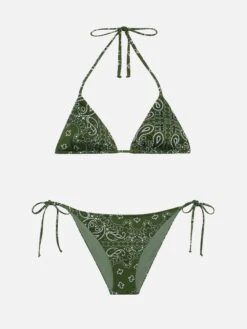 MC2 Saint Barth Virgo Classic Swim Briefs With Bandanna Print - Leah Triangle Top Swimsuit With Bandanna Print