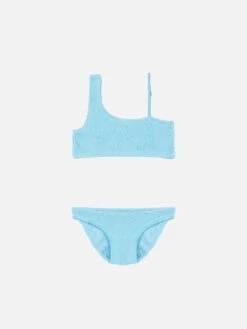 MC2 Saint Barth Vivy Light Blue One-shoulder Crinkle Bikini