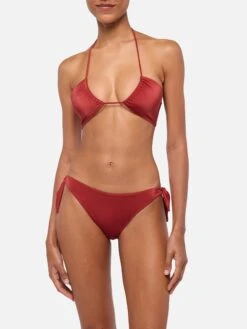 Alternative view of MC2 Saint Barth Shimmer Brick Red Bandeau Bikini Dhalia Yali