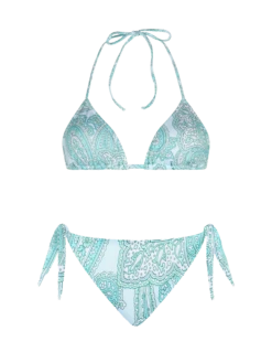 MC2 Saint Barth Woman Water Green Paisley Triangle Bikini Leah Yali