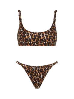 MC2 Saint Barth Woman Bralette Bikini With Leopard Print