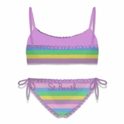Alternative view of MC2 Saint Barth Girl Bralette Bikini With Multicolor Striped