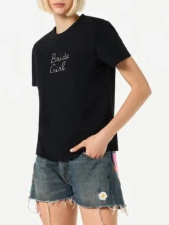 Alternative view of MC2 Saint Barth Woman Cotton T-shirt With Bride Girl Rhinestone Embroidery