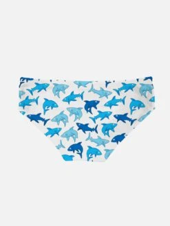 Alternative view of MC2 Saint Barth Boy Swim Briefs With Light Blue Sharks Print