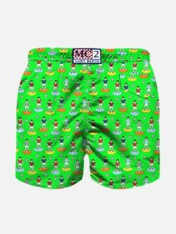 Alternative view of MC2 Saint Barth Boy Swim Shorts With Multicolor Football Players