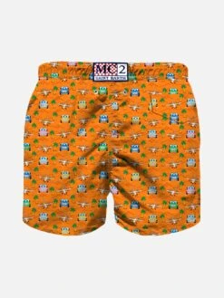 Alternative view of MC2 Saint Barth Boy Swim Shorts With Cars And Palms Print