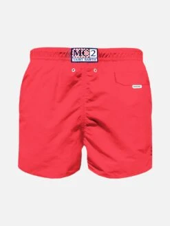 Alternative view of MC2 Saint Barth Boy Fluo Red Lightweight Swim Shorts Lighting Pantone | PANTONE® SPECIAL EDITION