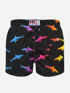 Alternative view of MC2 Saint Barth Boy Swim Shorts With Velvet Sharks