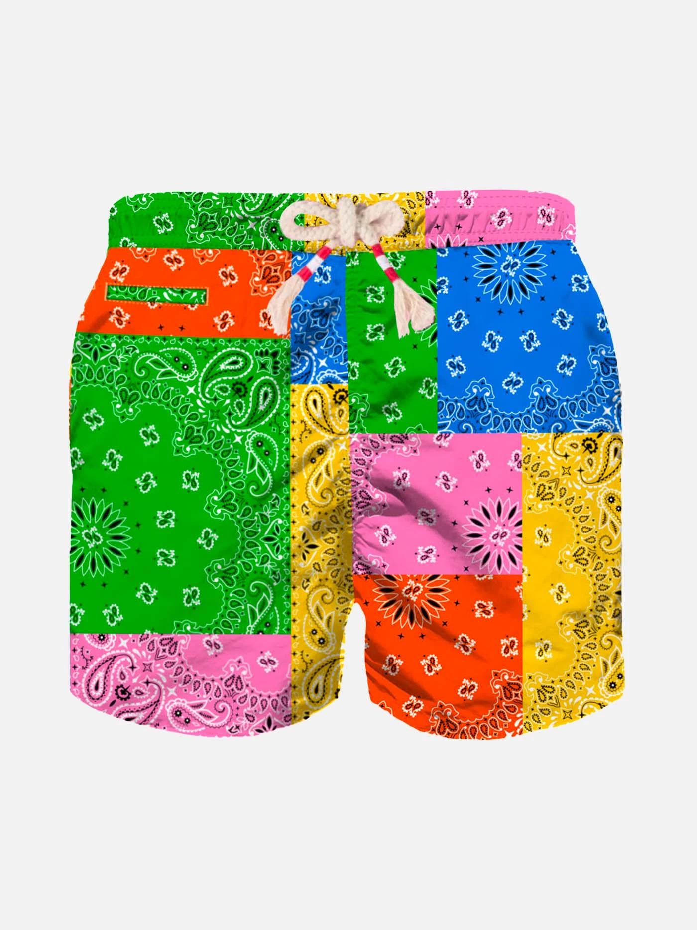 MC2 Saint Barth Boy Swim Shorts With Multicolor Bandanna Print 3 MC2 Saint Barth Boy Swim Shorts With Multicolor Bandanna Print