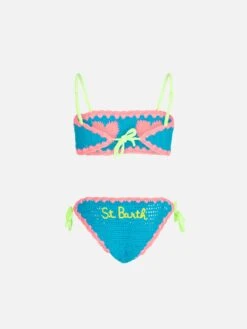 Alternative view of MC2 Saint Barth Girl Crochet Bandeau Bikini With Hearts