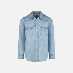 MC2 Saint Barth Boy Denim Linen Shirt