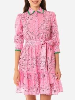 MC2 Saint Barth Bandanna Print Cotton Short Dress Daisi With Embroideries