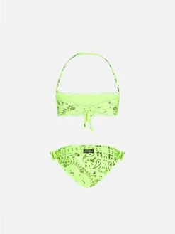 Alternative view of MC2 Saint Barth Girl Bandeau Bikini With Fluo Yellow Bandanna Print