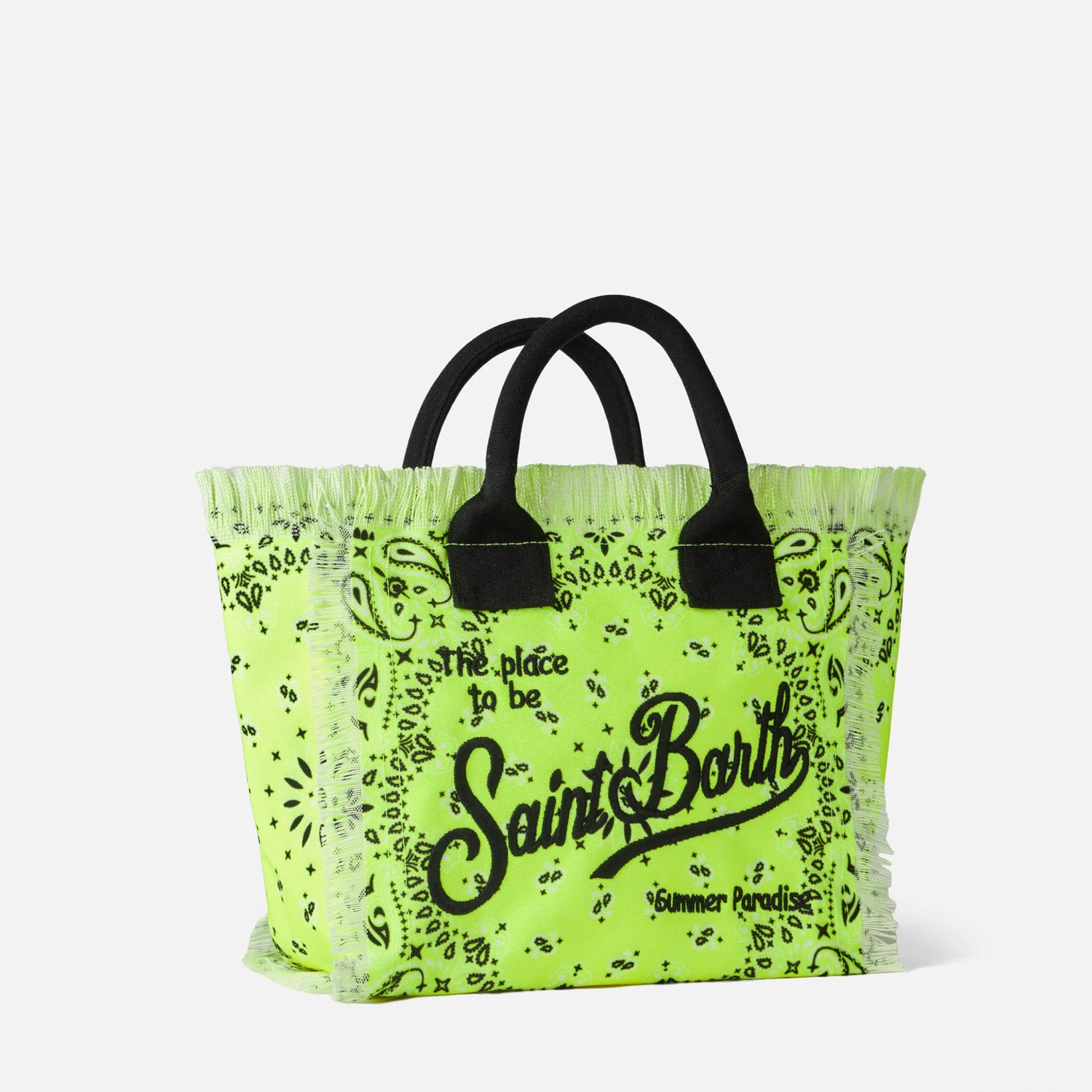 MC2 Saint Barth Colette Fluo Yellow Handbag With Bandanna Print 6 MC2 Saint Barth Colette Fluo Yellow Handbag With Bandanna Print - Image 4