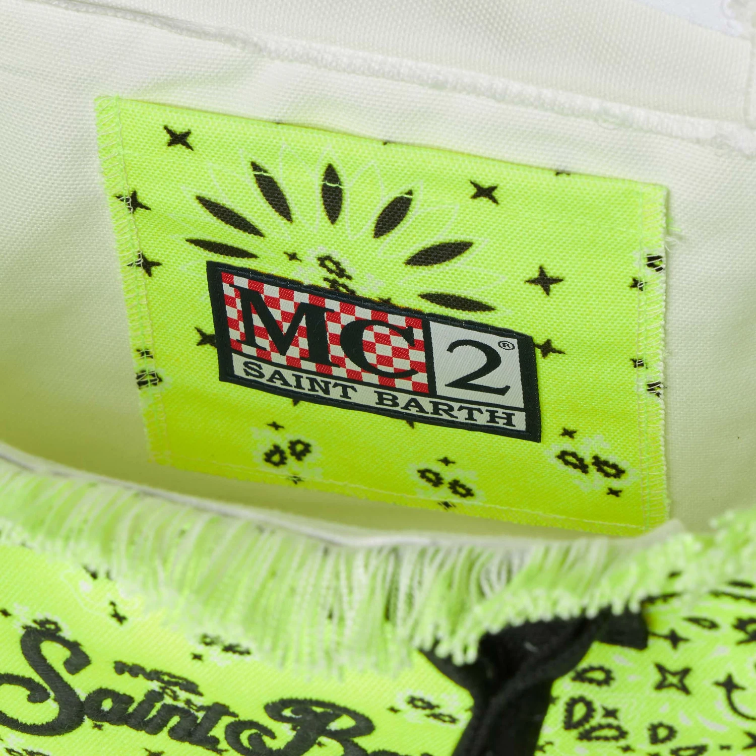 MC2 Saint Barth Colette Fluo Yellow Handbag With Bandanna Print 7 MC2 Saint Barth Colette Fluo Yellow Handbag With Bandanna Print - Image 5
