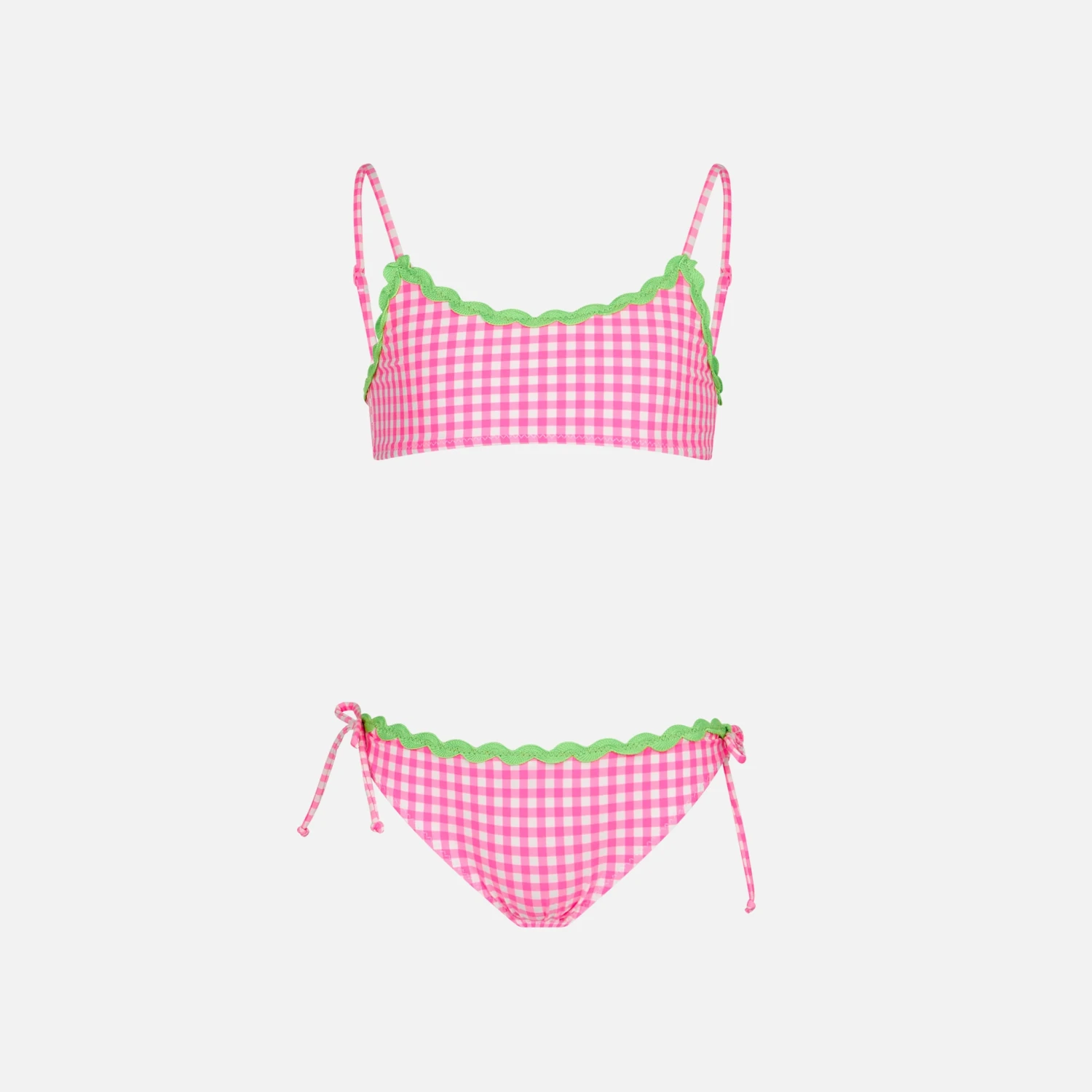 MC2 Saint Barth Girl Bralette Bikini With White And Fuchsia Vichy Pattern 3 MC2 Saint Barth Girl Bralette Bikini With White And Fuchsia Vichy Pattern