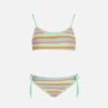 MC2 Saint Barth Girl Bralette Bikini Crochet With Multicolor Stripes -MC2 Saint Barth Store girl crochet striped bikini 1 1