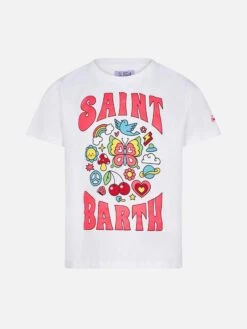 MC2 Saint Barth Girl Cotton T-shirt With Saint Barth Print