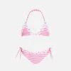 MC2 Saint Barth Girl Triangle Bikini With Fluo Pink Striped 1 MC2 Saint Barth Girl Triangle Bikini With Fluo Pink Striped -MC2 Saint Barth Store girl triangle bikini daisy patch 1 1