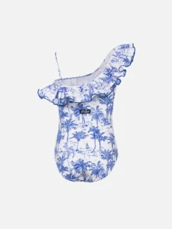 Alternative view of MC2 Saint Barth Girl Ruffled One Piece Carin Swimsuit With Toile De Jouy Print