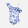 MC2 Saint Barth Girl Ruffled One Piece Carin Swimsuit With Toile De Jouy Print 1 MC2 Saint Barth Girl Ruffled One Piece Carin Swimsuit With Toile De Jouy Print -MC2 Saint Barth Store girl swimsuit toile de jouy front