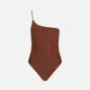 MC2 Saint Barth Woman Brown Lurex One Shoulder One-piece Swimsuit 1 MC2 Saint Barth Woman Brown Lurex One Shoulder One-piece Swimsuit -MC2 Saint Barth Store lurex brown one piece swimsuit 1
