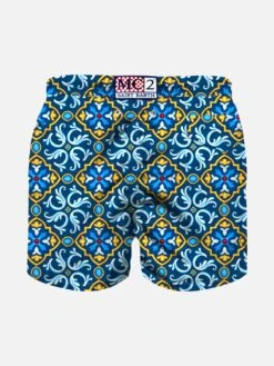Alternative view of MC2 Saint Barth Boy Swim Shorts With Majolica Print