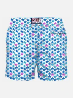 Alternative view of MC2 Saint Barth Man Light Fabric Swim Shorts With Starfish Print