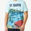 MC2 Saint Barth Man Cotton T-shirt With Saint Barth Postcard Print 1 MC2 Saint Barth Man Cotton T-shirt With Saint Barth Postcard Print -MC2 Saint Barth Store man tshirt green 1
