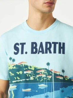 Alternative view of MC2 Saint Barth Man Cotton T-shirt With Saint Barth Postcard Print
