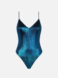 MC2 Saint Barth Woman Lamina Blue One Piece Swimsuit