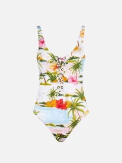 MC2 Saint Barth Woman One-piece Swimsuit With Tropical Print