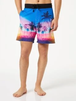 Alternative view of MC2 Saint Barth Man Comfort And Stretch Surf Shorts With Palm Print