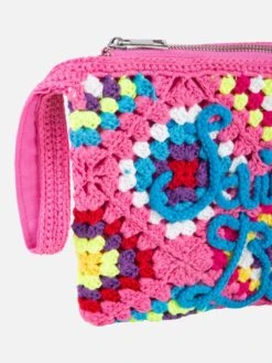 Alternative view of MC2 Saint Barth Parisienne Pink Crochet Pouch Bag With Saint Barth Embroidery