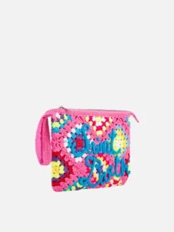 MC2 Saint Barth Parisienne Pink Crochet Pouch Bag With Saint Barth Embroidery 10 MC2 Saint Barth Parisienne Pink Crochet Pouch Bag With Saint Barth Embroidery -MC2 Saint Barth Store parisienne crochet woman bags 4