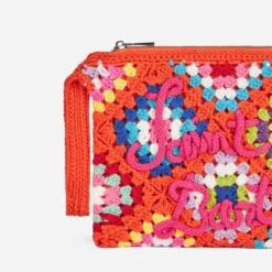 Alternative view of MC2 Saint Barth Parisienne Orange Crochet Pouch Bag With Saint Barth