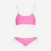 MC2 Saint Barth Girl Bralette Bikini With Hearts -MC2 Saint Barth Store pink heart embossed girl bralette bikini 1 1