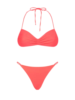 MC2 Saint Barth Woman Fluo Red Bandeau Bikini